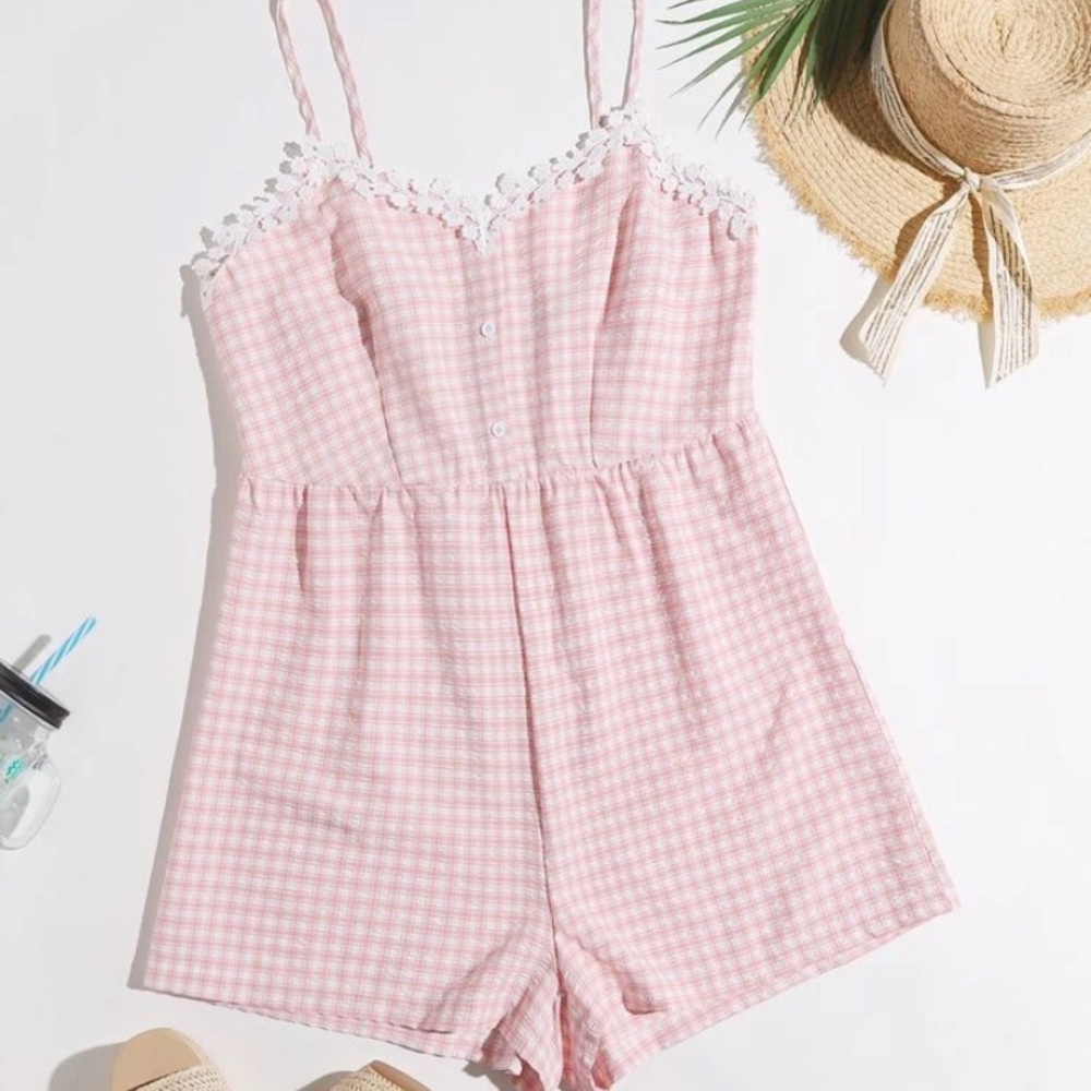 🦎5 for 20🦎SHEIN 1XL NWOT Plaid Romper